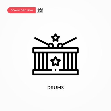 Davul vektör simgesi. Web sitesi veya mobil uygulama için modern, basit düz vektör çizimi