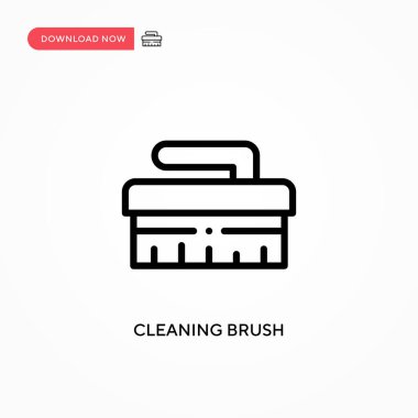 Fırça vektör simgesi temizleniyor. Web sitesi veya mobil uygulama için modern, basit düz vektör çizimi