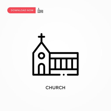 Kilise vektör ikonu. Web sitesi veya mobil uygulama için modern, basit düz vektör çizimi