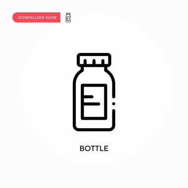 Şişe vektör simgesi. Web sitesi veya mobil uygulama için modern, basit düz vektör çizimi