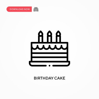 Doğum günü pastası ikonu. Web sitesi veya mobil uygulama için modern, basit düz vektör çizimi