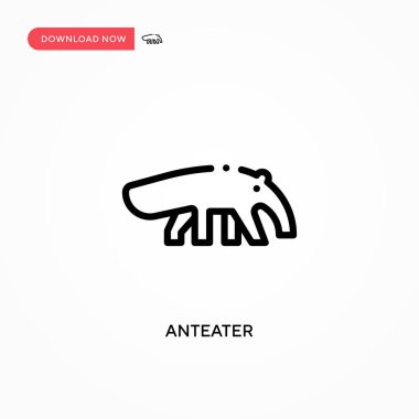 Anteater vektör simgesi. Web sitesi veya mobil uygulama için modern, basit düz vektör çizimi