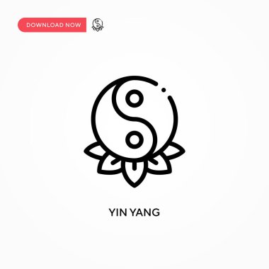 Yin yang vektör simgesi. Web sitesi veya mobil uygulama için modern, basit düz vektör çizimi
