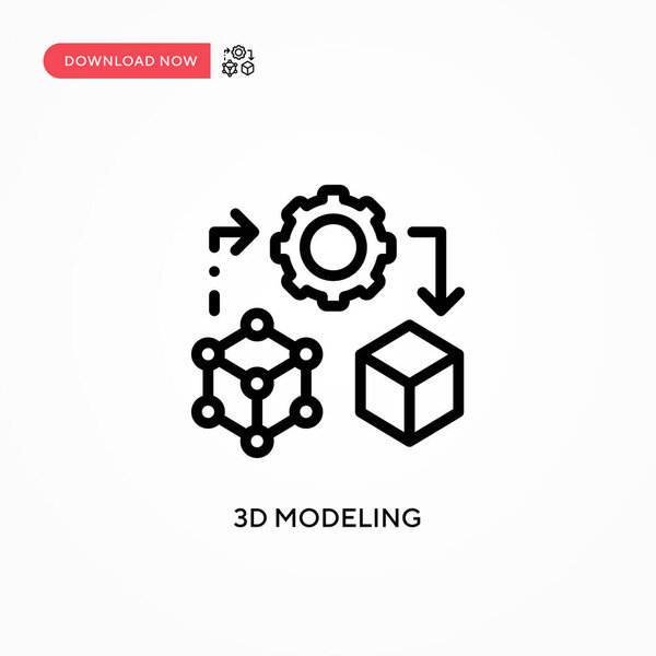 3d modeling vector icon. Современная, простая векторная иллюстрация для веб-сайта или мобильного приложения