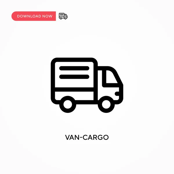 Icono Del Vector Van Cargo Moderno Simple Ilustración Vector Plano — Archivo Imágenes Vectoriales