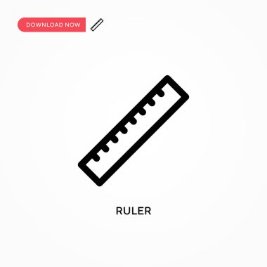 Cetvel vektör simgesi. Web sitesi veya mobil uygulama için modern, basit düz vektör çizimi