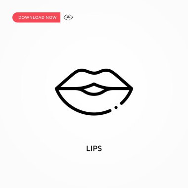Dudak vektör simgesi. Web sitesi veya mobil uygulama için modern, basit düz vektör çizimi