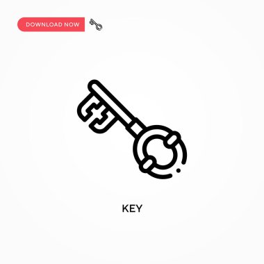 Anahtar vektör simgesi. Web sitesi veya mobil uygulama için modern, basit düz vektör çizimi