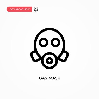 Gaz maskesi vektör simgesi. Web sitesi veya mobil uygulama için modern, basit düz vektör çizimi