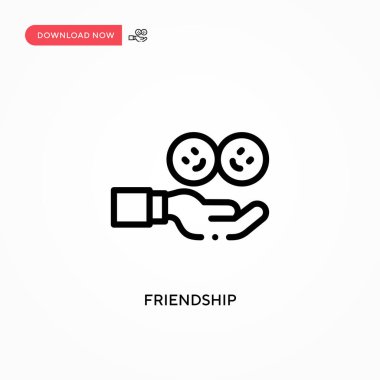 Dostluk vektör simgesi. Web sitesi veya mobil uygulama için modern, basit düz vektör çizimi