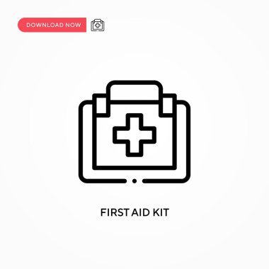 İlk yardım çantası vektör simgesi. Web sitesi veya mobil uygulama için modern, basit düz vektör çizimi