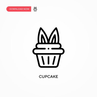 Cupcake vektör simgesi. Web sitesi veya mobil uygulama için modern, basit düz vektör çizimi