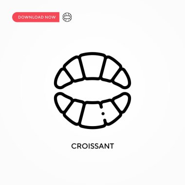 Kruvasan vektör ikonu. Web sitesi veya mobil uygulama için modern, basit düz vektör çizimi