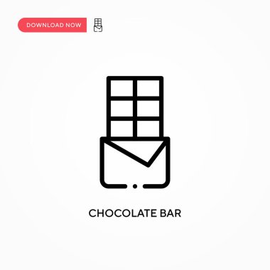 Çikolata çubuğu vektör simgesi. Web sitesi veya mobil uygulama için modern, basit düz vektör çizimi