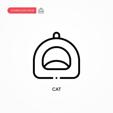 Kedi vektör simgesi. Web sitesi veya mobil uygulama için modern, basit düz vektör çizimi