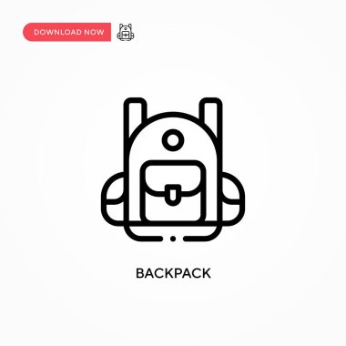 Sırt çantası vektör simgesi. Web sitesi veya mobil uygulama için modern, basit düz vektör çizimi