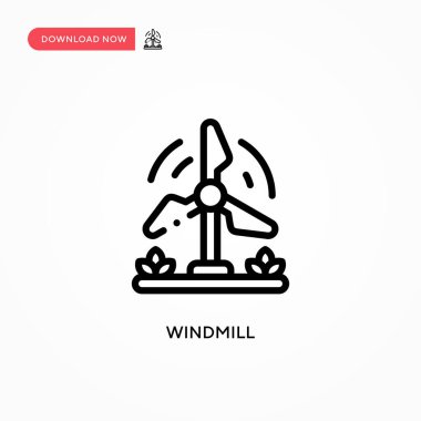 Yel değirmeni ikonu. Web sitesi veya mobil uygulama için modern, basit düz vektör çizimi