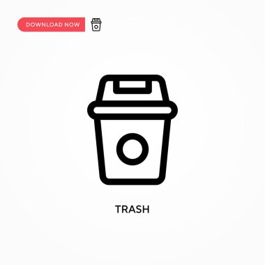 Çöp vektörü simgesi. Web sitesi veya mobil uygulama için modern, basit düz vektör çizimi