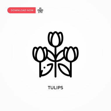 Lale vektör simgesi. Web sitesi veya mobil uygulama için modern, basit düz vektör çizimi
