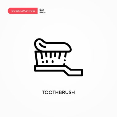 Diş fırçası vektör simgesi. Web sitesi veya mobil uygulama için modern, basit düz vektör çizimi