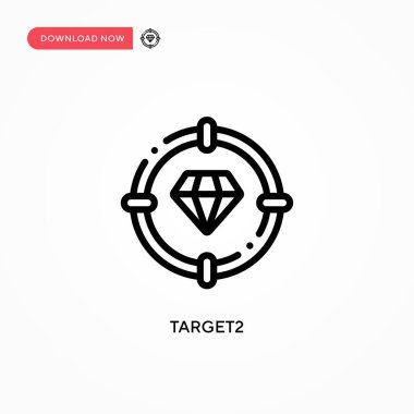 Hedef 2 vektör simgesi. Web sitesi veya mobil uygulama için modern, basit düz vektör çizimi