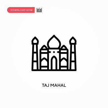 Taj mahal vektör simgesi. Web sitesi veya mobil uygulama için modern, basit düz vektör çizimi