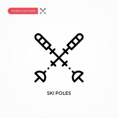 Kayak kutbu vektör simgesi. Web sitesi veya mobil uygulama için modern, basit düz vektör çizimi