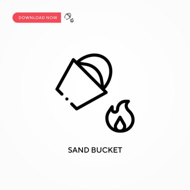 Kum kovası vektör simgesi. Web sitesi veya mobil uygulama için modern, basit düz vektör çizimi