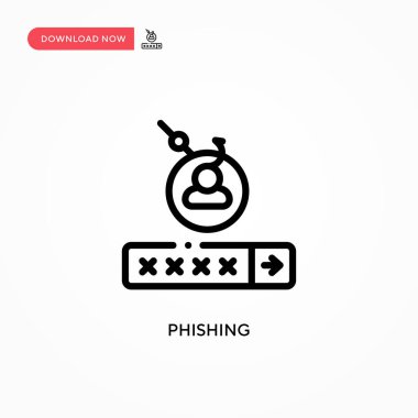 Phishing vektör simgesi. Web sitesi veya mobil uygulama için modern, basit düz vektör çizimi