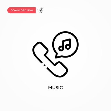 Müzik vektörü simgesi. Web sitesi veya mobil uygulama için modern, basit düz vektör çizimi