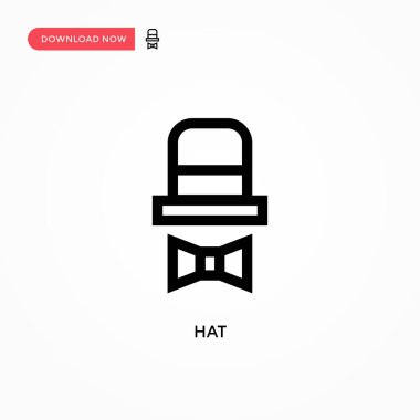 Şapka vektör simgesi. Web sitesi veya mobil uygulama için modern, basit düz vektör çizimi