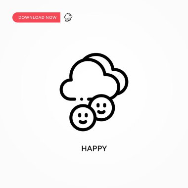 Mutlu vektör simgesi. Web sitesi veya mobil uygulama için modern, basit düz vektör çizimi