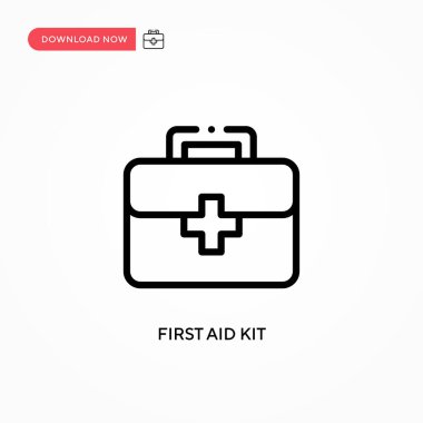 İlk yardım çantası vektör simgesi. Web sitesi veya mobil uygulama için modern, basit düz vektör çizimi