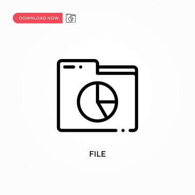 Dosya vektör simgesi. Web sitesi veya mobil uygulama için modern, basit düz vektör çizimi