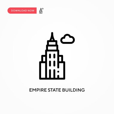 Empire State binası vektör simgesi. Web sitesi veya mobil uygulama için modern, basit düz vektör çizimi