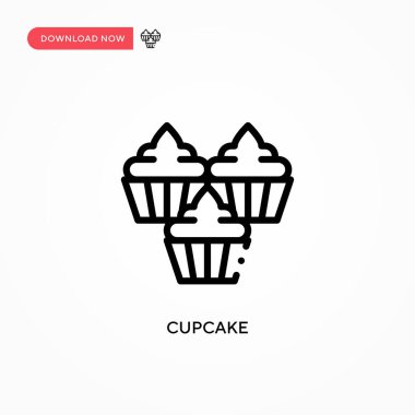 Cupcake vektör simgesi. Web sitesi veya mobil uygulama için modern, basit düz vektör çizimi