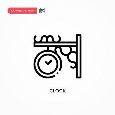 Saat vektör simgesi. Web sitesi veya mobil uygulama için modern, basit düz vektör çizimi