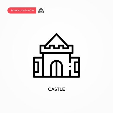 Castle vektör simgesi. Web sitesi veya mobil uygulama için modern, basit düz vektör çizimi
