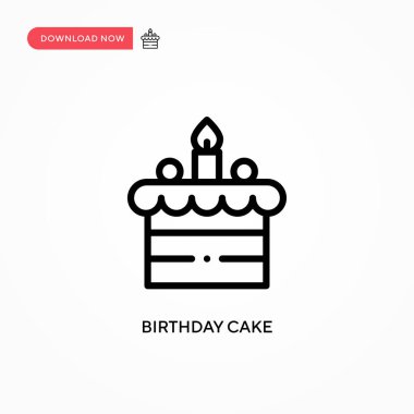 Doğum günü pastası ikonu. Web sitesi veya mobil uygulama için modern, basit düz vektör çizimi