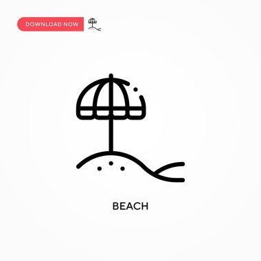 Plaj vektör simgesi. Web sitesi veya mobil uygulama için modern, basit düz vektör çizimi