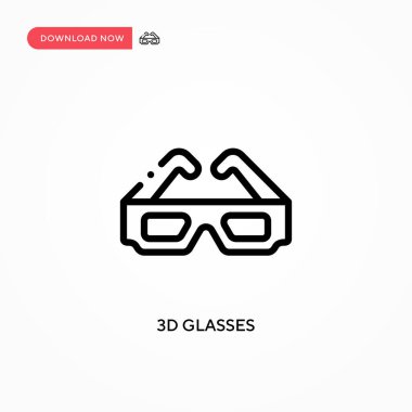 3D gözlük vektör simgesi. Web sitesi veya mobil uygulama için modern, basit düz vektör çizimi