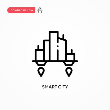 Akıllı şehir vektör simgesi. Web sitesi veya mobil uygulama için modern, basit düz vektör çizimi