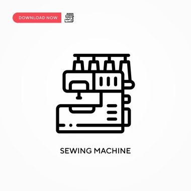 Dikiş makinesi vektör simgesi. Web sitesi veya mobil uygulama için modern, basit düz vektör çizimi