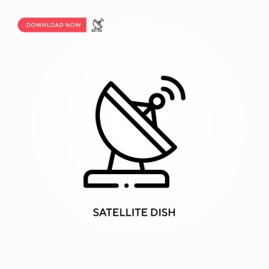Uydu anten vektör simgesi. Web sitesi veya mobil uygulama için modern, basit düz vektör çizimi