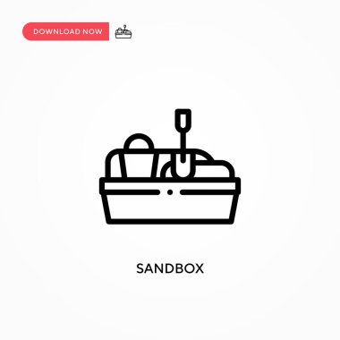Kum havuzu vektör simgesi. Web sitesi veya mobil uygulama için modern, basit düz vektör çizimi