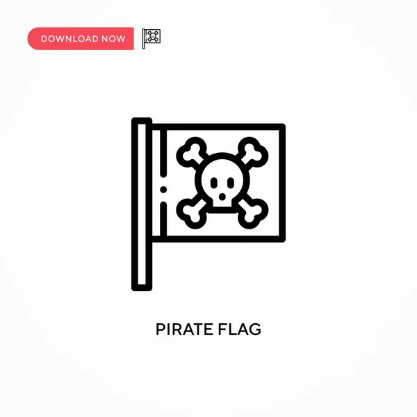 Icono Vector Bandera Pirata Moderno Simple Ilustración Vector Plano Para — Vector de stock