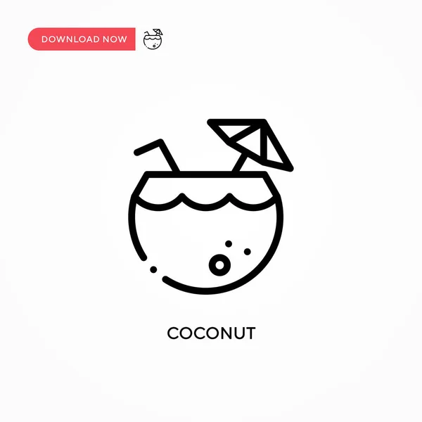 Kokosnuss Vektorsymbol Moderne Einfache Flache Vektordarstellung Für Website Oder Mobile — Stockvektor