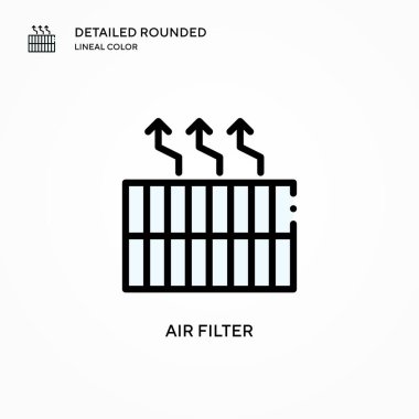 Hava filtresi vektör simgesi. Modern vektör illüstrasyon kavramları. Düzenlemesi ve kişiselleştirmesi kolay.