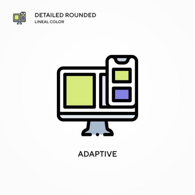 Uyarlanabilir vektör simgesi. Modern vektör illüstrasyon kavramları. Düzenlemesi ve kişiselleştirmesi kolay.