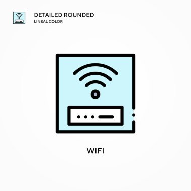 Wifi vektör simgesi. Modern vektör illüstrasyon kavramları. Düzenlemesi ve kişiselleştirmesi kolay.